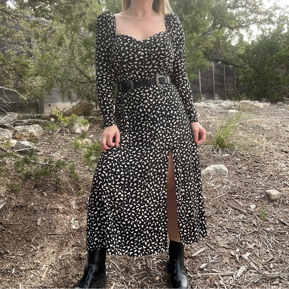 & Other Stories Dresses & Skirts - & Other Stories Black and Cream Printed Maxi Dress